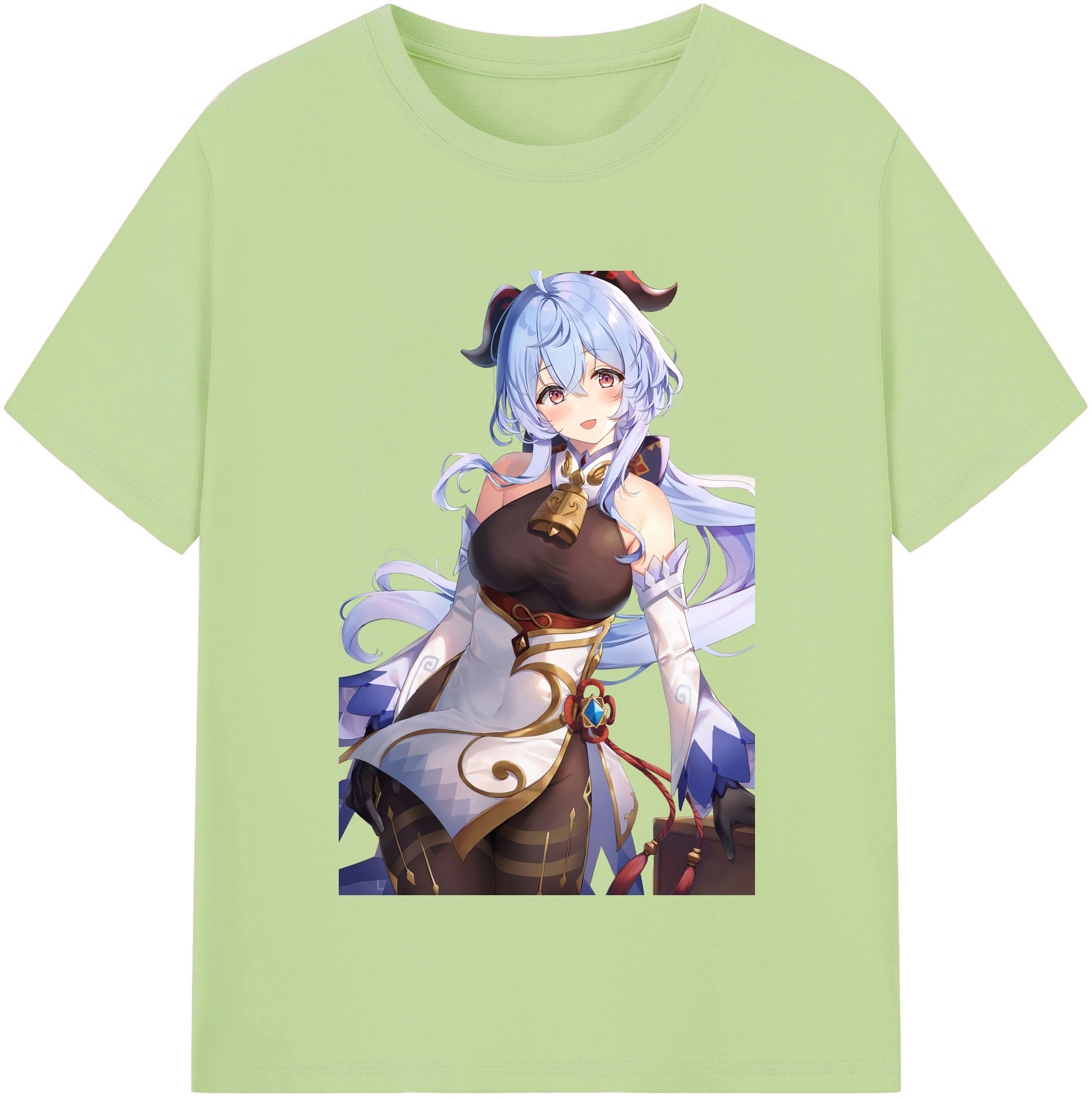 げんし神 甘雨 かんう genshin Ganyu 綿100％半袖Tシャツ（フロントプリント）